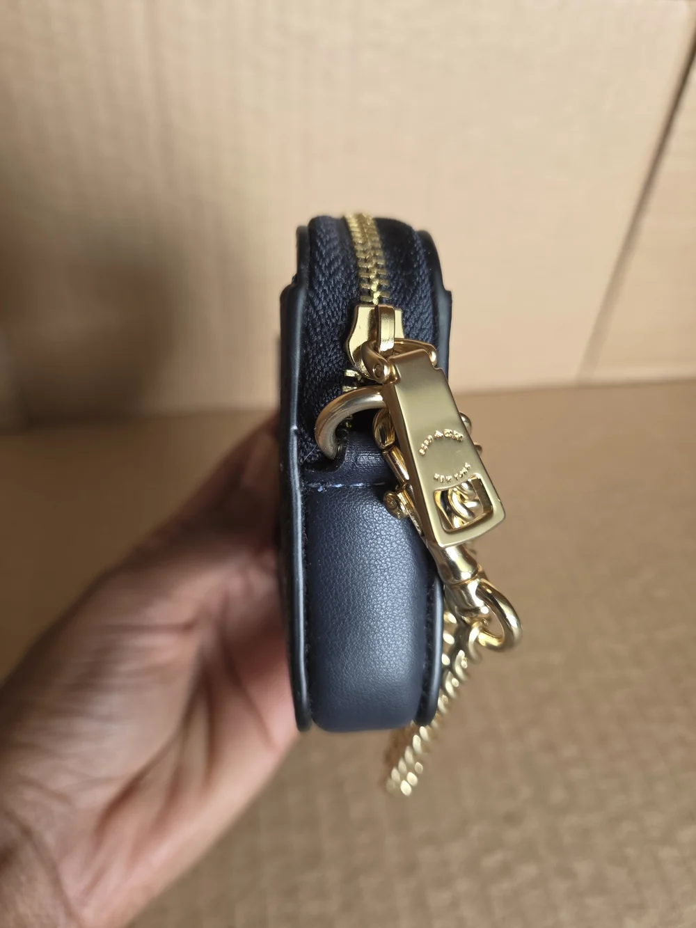 Coach Cherry Print Zip Signatur3 Card Case In Navy